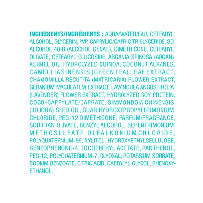 Moroccanoil hair lotion package detailing the quinoa protein formulation for fine hair.