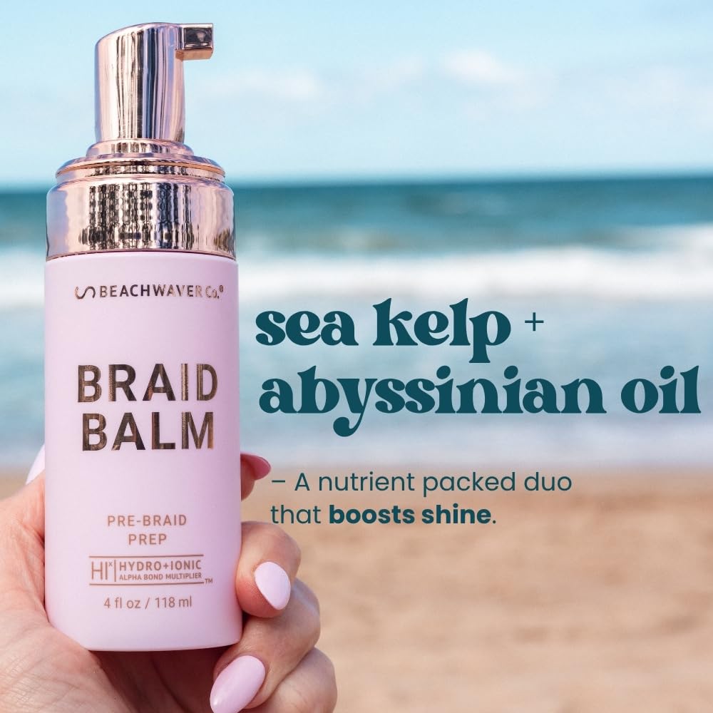 The Beachwaver Company professional hair product bottle with ingredient details