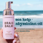 The Beachwaver Company professional hair product bottle with ingredient details