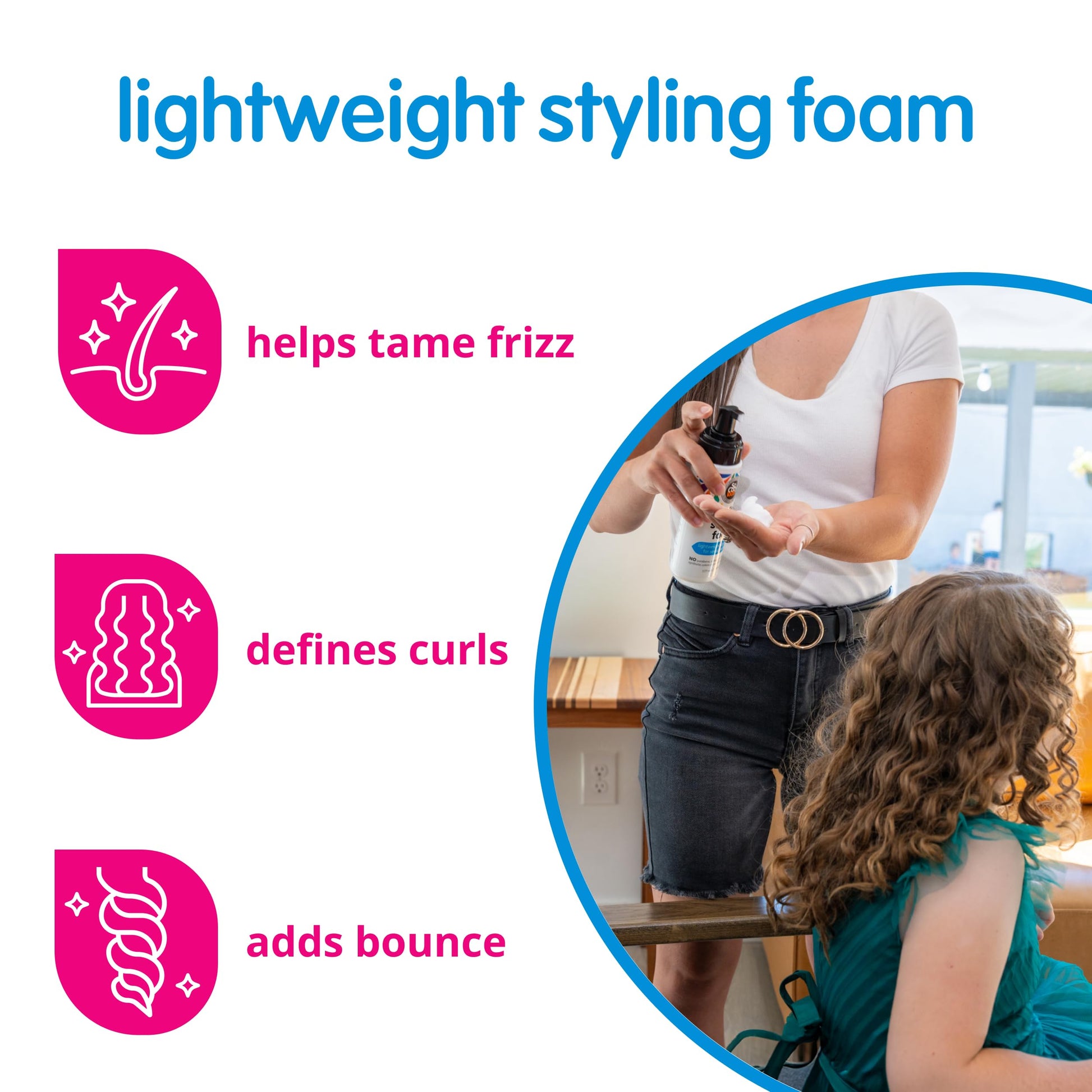 SoCozy kids hair styling mousse for sensitive scalps