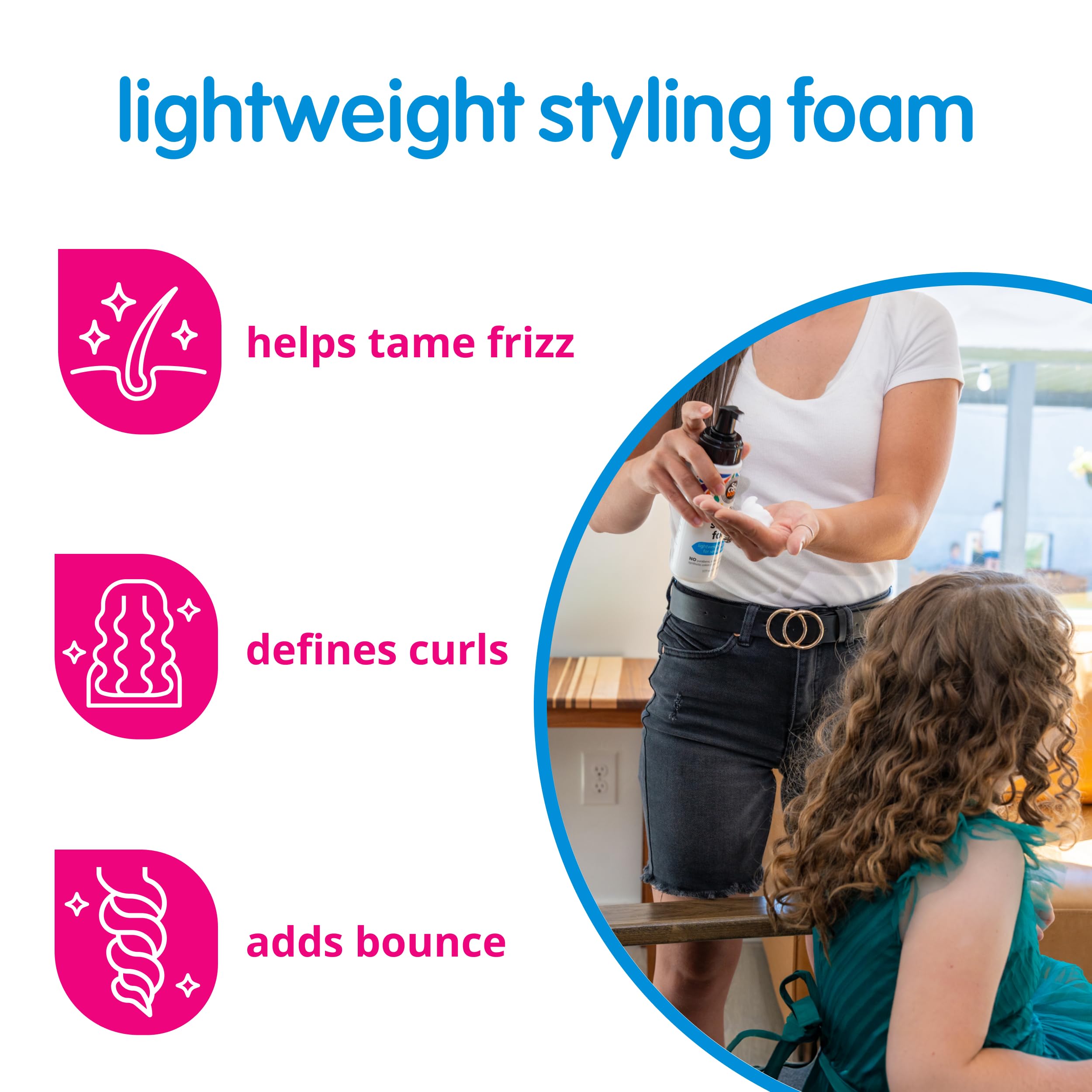 SoCozy kids hair styling mousse for sensitive scalps