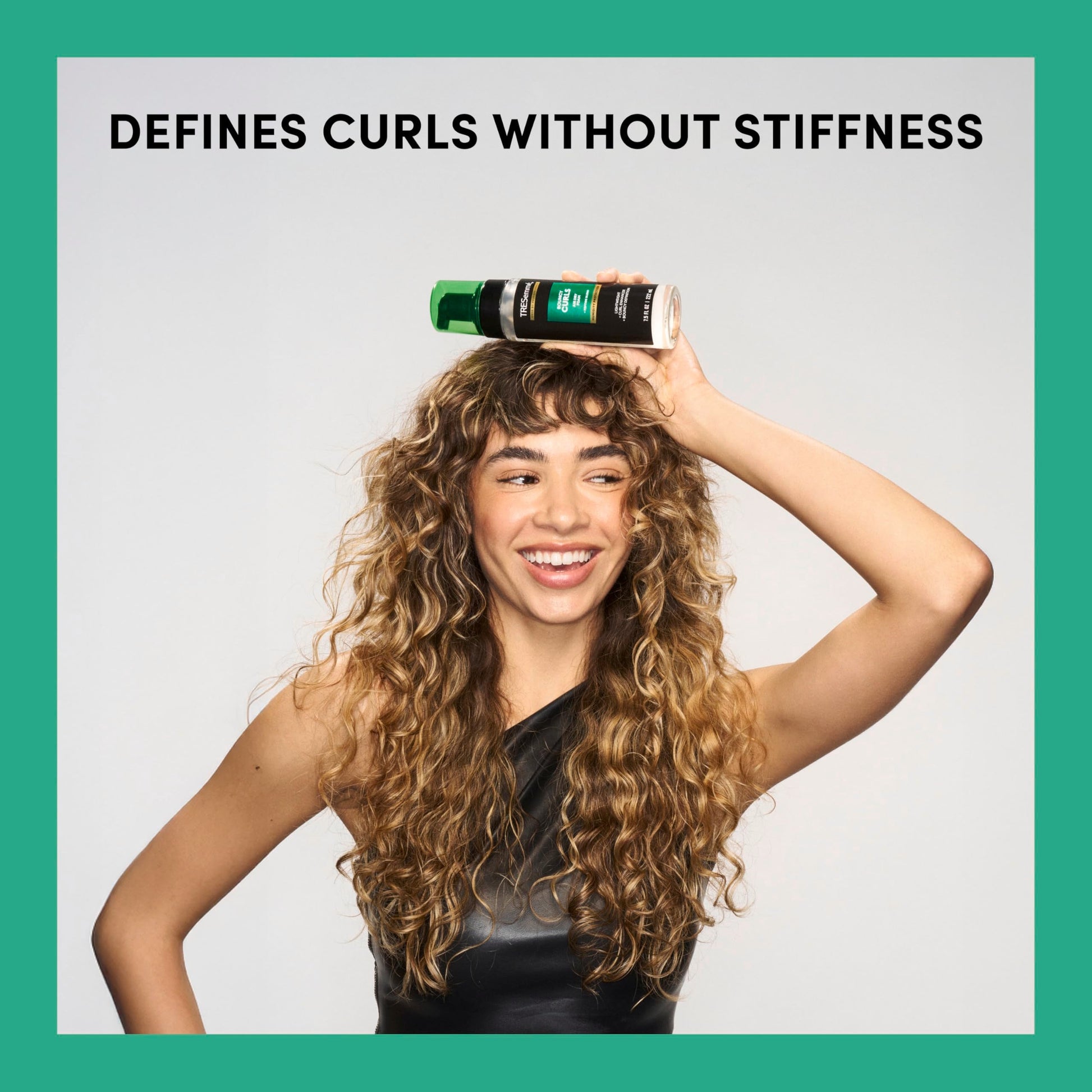 Side view of TresemmÃ© humidity protection hair foam