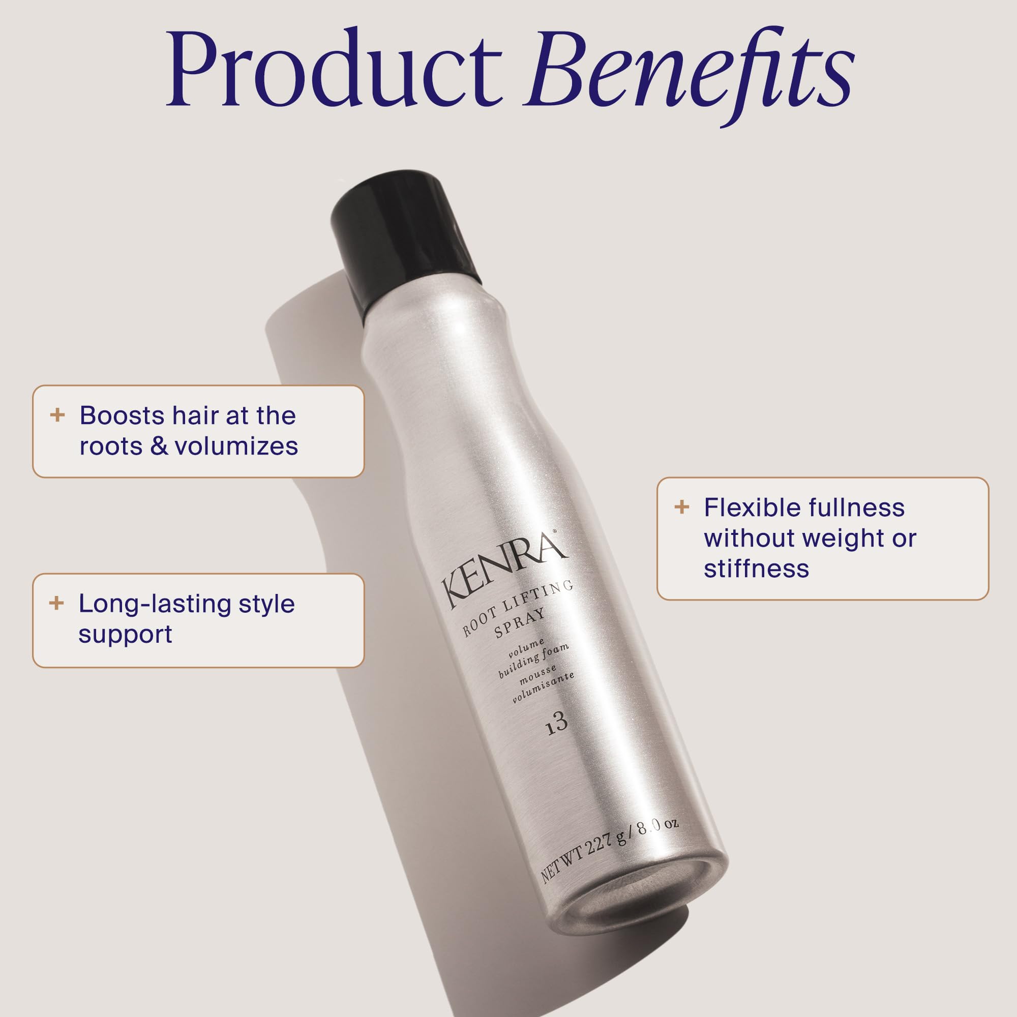 Kenra volumizing foam level thirteen spray nozzle close up for precise root application