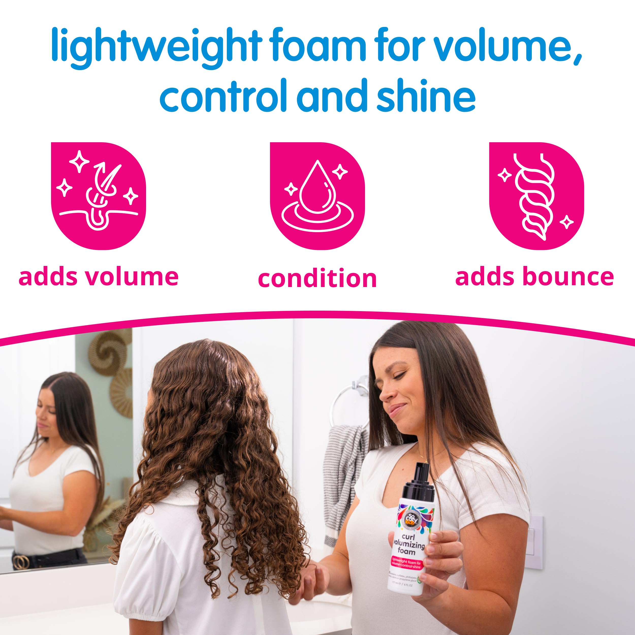 SoCozy kids hair mousse for curly hair styling