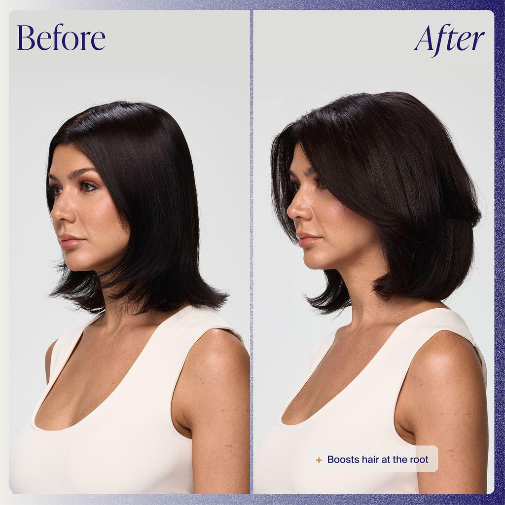 Professional hair styling foam by Kenra showing the liquid to foam texture layout