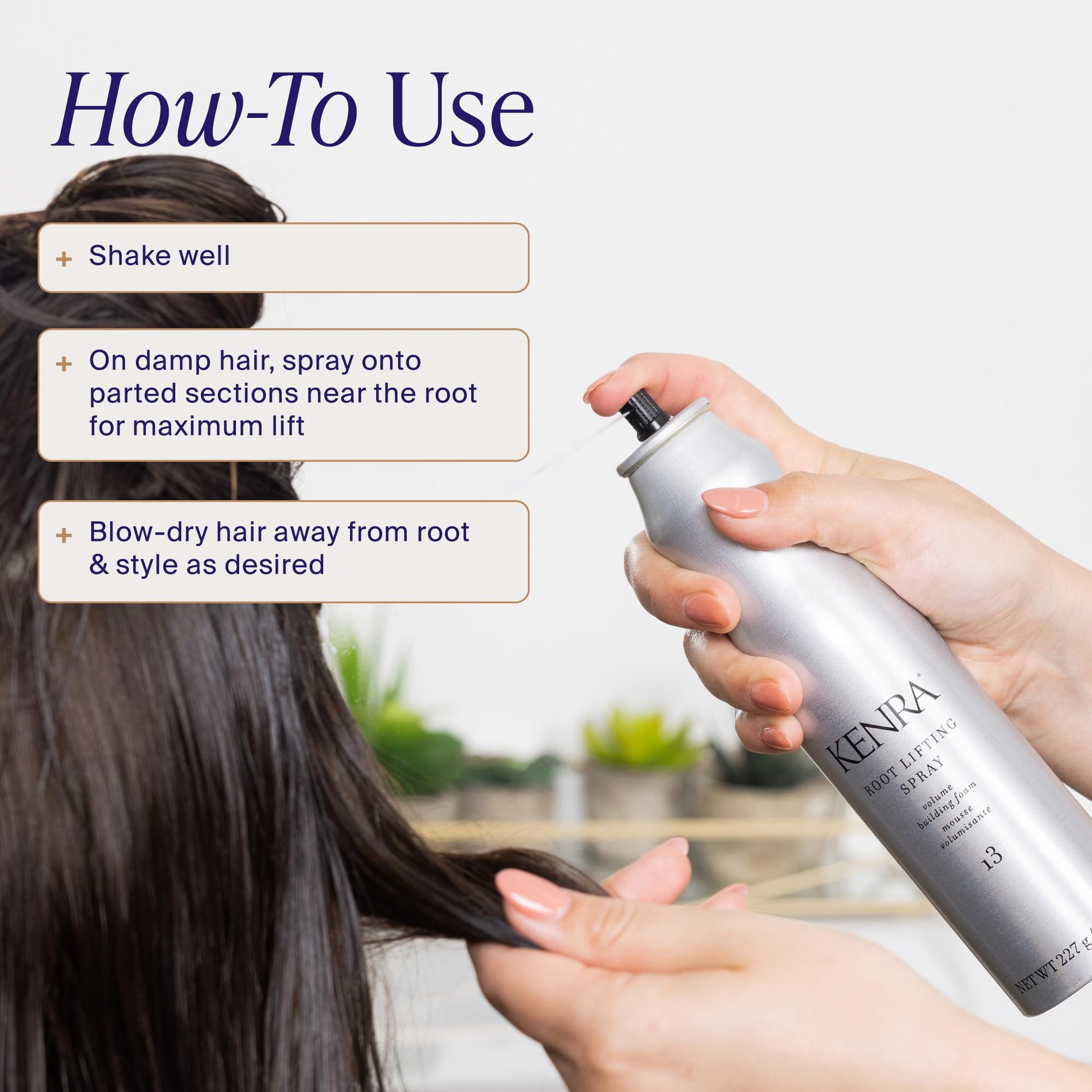 Kenra medium hold volume spray thirteen eight ounce canister for salon blowouts