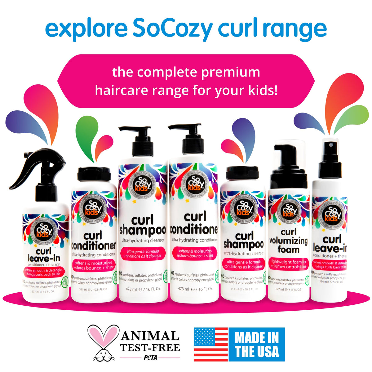 Authentic USA imported SoCozy curly hair product for kids