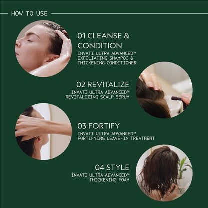 Aveda Invati ultra advanced travel size foam bottle back view showing directions