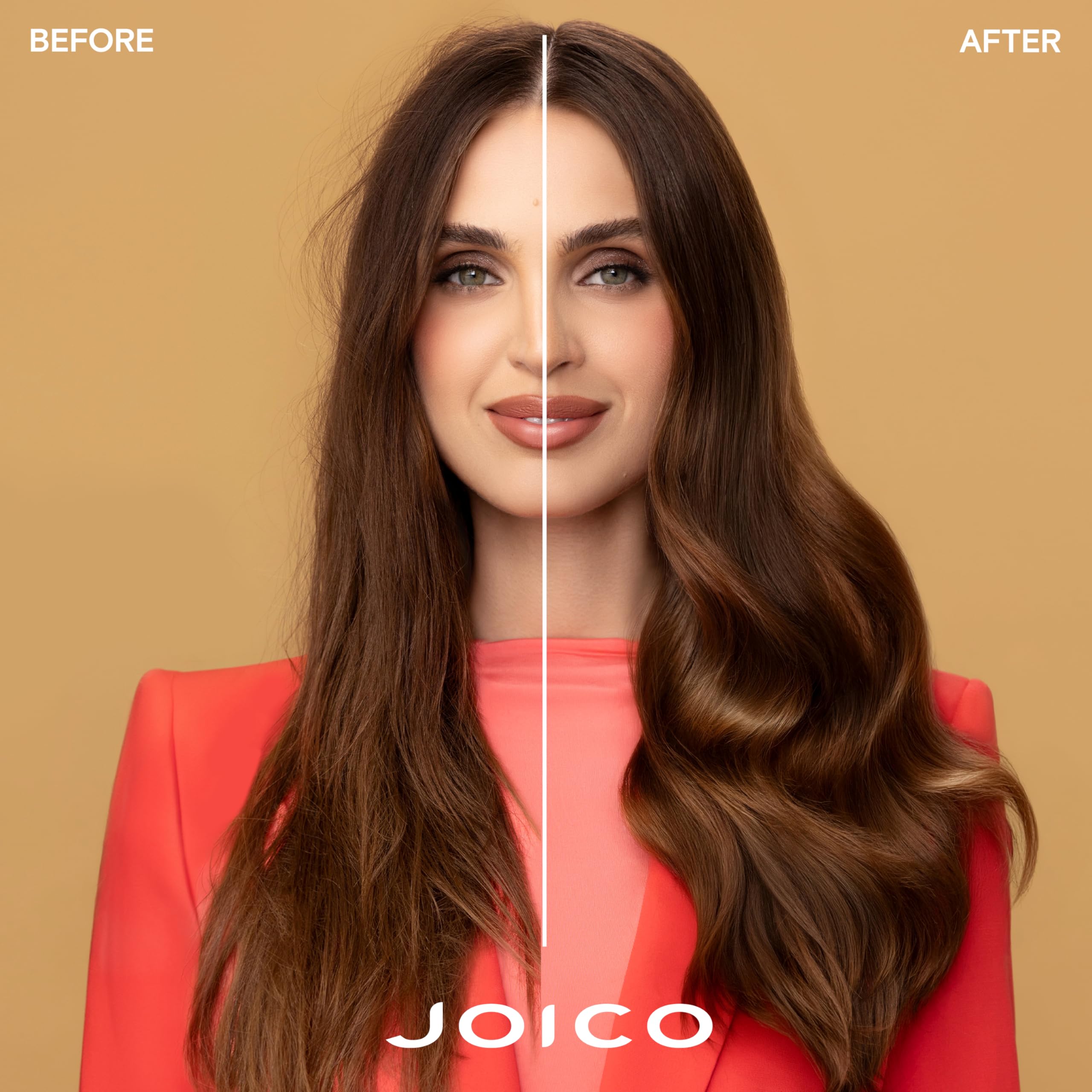 Joico volumizing hair mousse container displaying firm hold level nine benefits