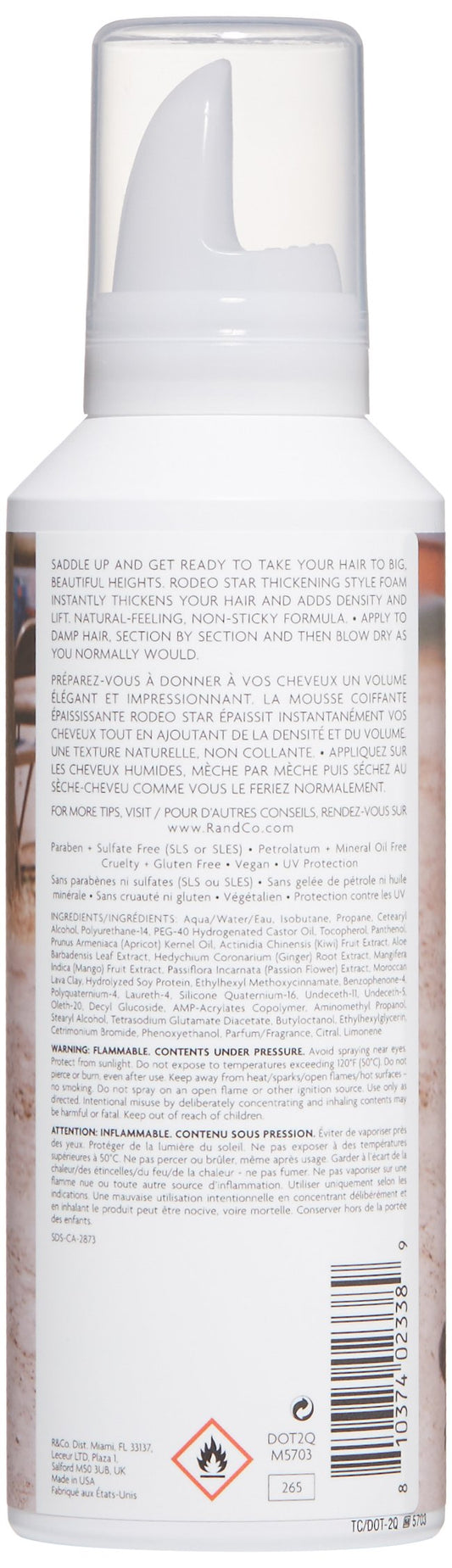 R+Co authentic USA imported salon hair texturizing foam packaging