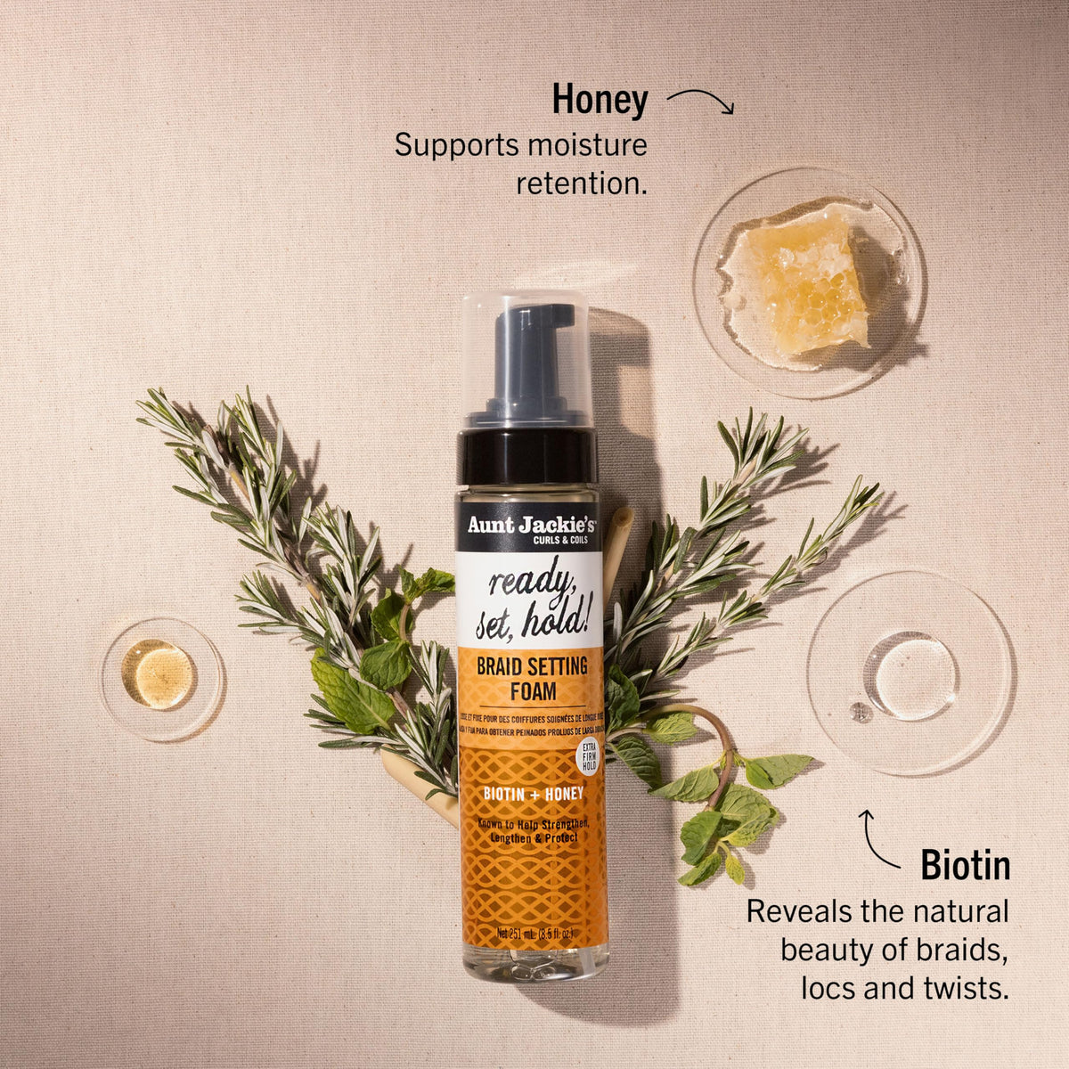 Authentic USA imported styling foam for frizz control on curly hair textures