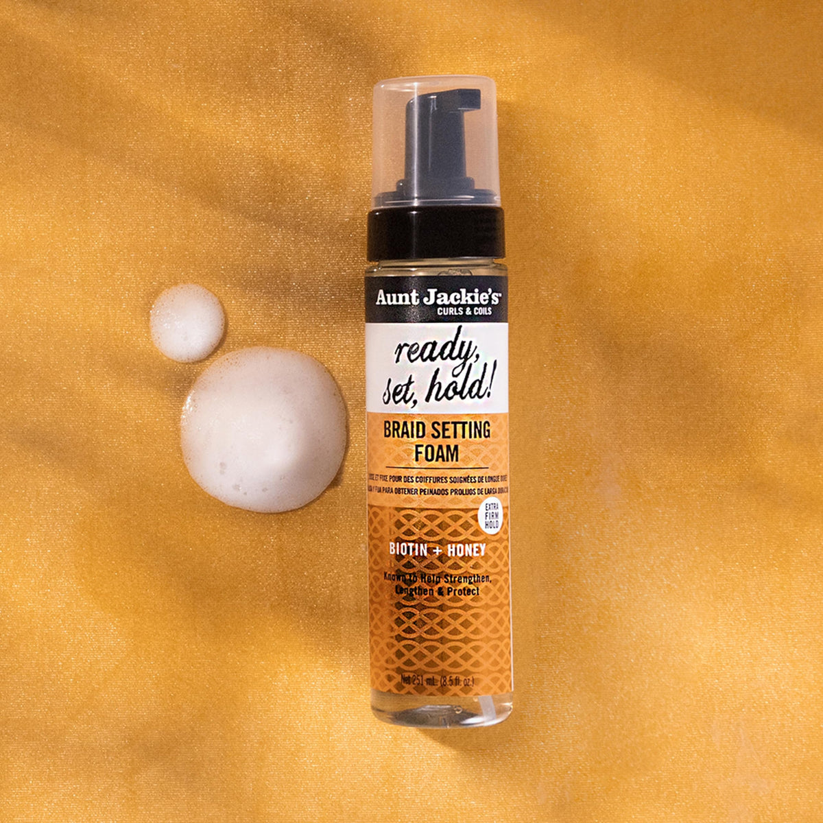 Anti frizz hair foam for box braids and locs maintenance styling routine