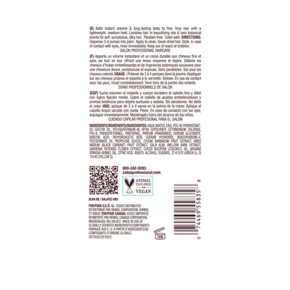 Authentic USA imported Bain De Terre hair volumizing mousse bottle showcasing product dimensions