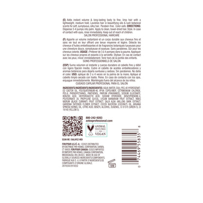 Close-up shot of the text on the Bain De Terre Rise N Shine Volumizing Foam 6.7 Fluid Ounce bottle