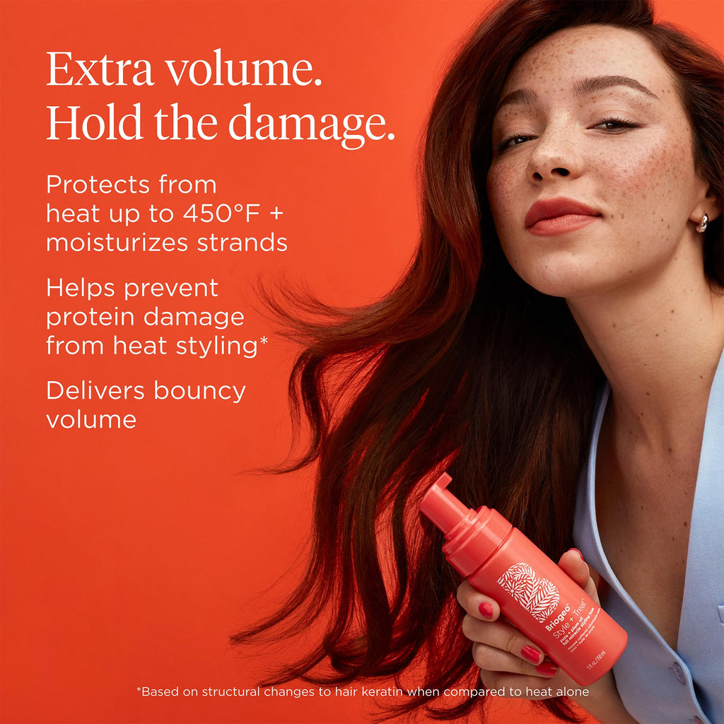 Briogeo silicone free styling foam for wavy and curly hair textures