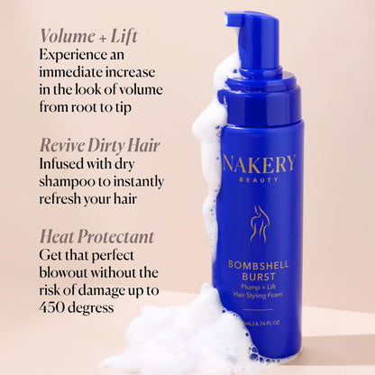 Authentic USA imported Nakery Beauty hair foam for curly and straight hair styling