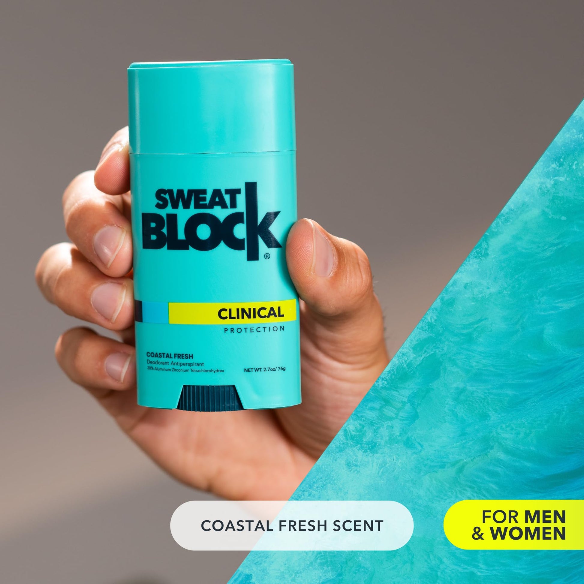 SweatBlock twin pack box showing clean formula free from parabens and sulfates