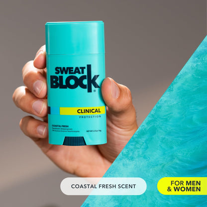 SweatBlock twin pack box showing clean formula free from parabens and sulfates