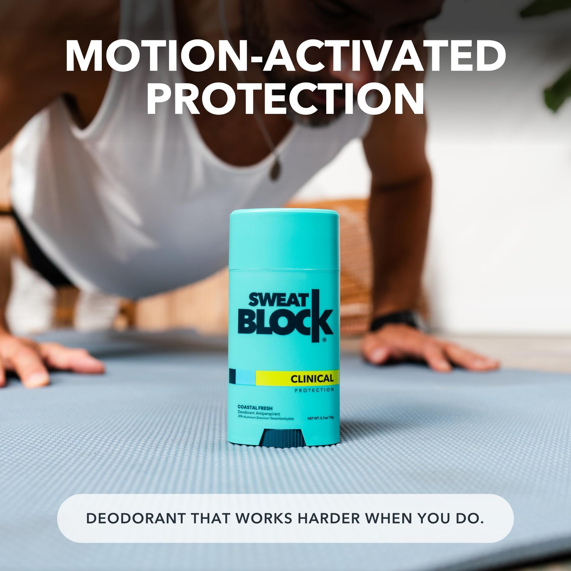 SweatBlock solid stick antiperspirant for men and women suffering from hyperhidrosis