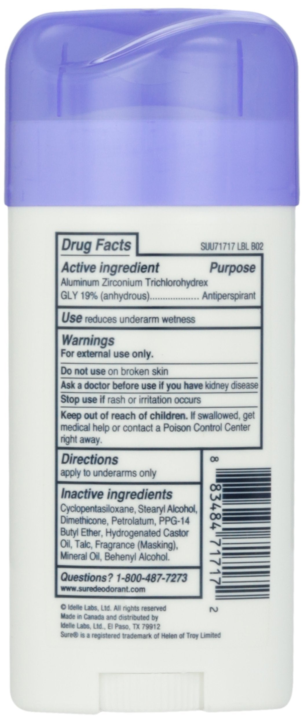 Sure invisible solid deodorant bottom twist dial view