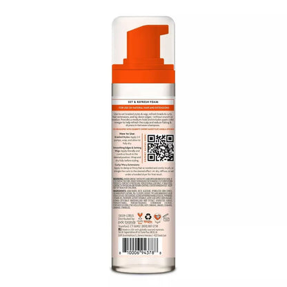 Cantu hair setting foam for braids and wigs pump bottle display.