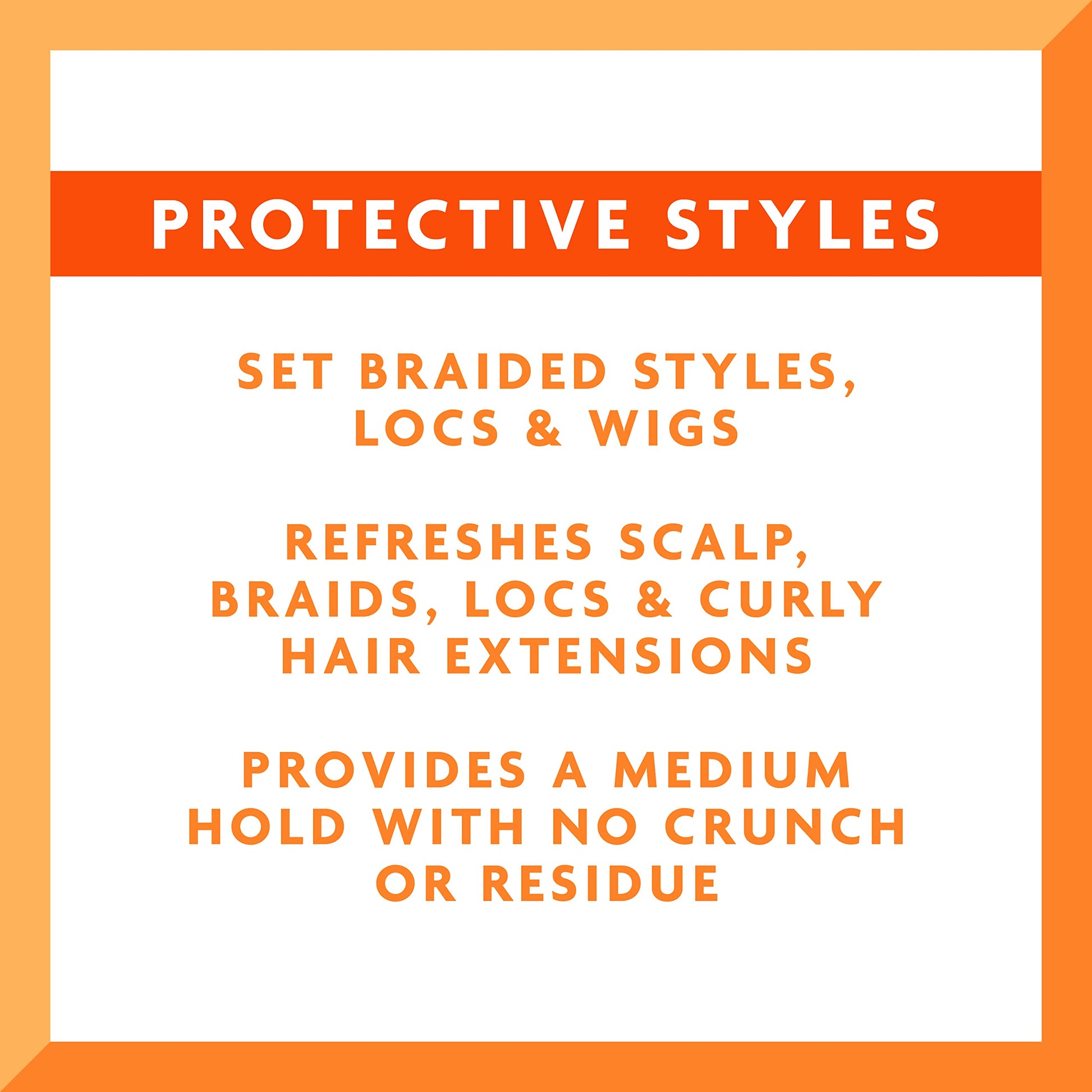 Imported Cantu protective styling mousse enriched with apple cider vinegar and aloe.