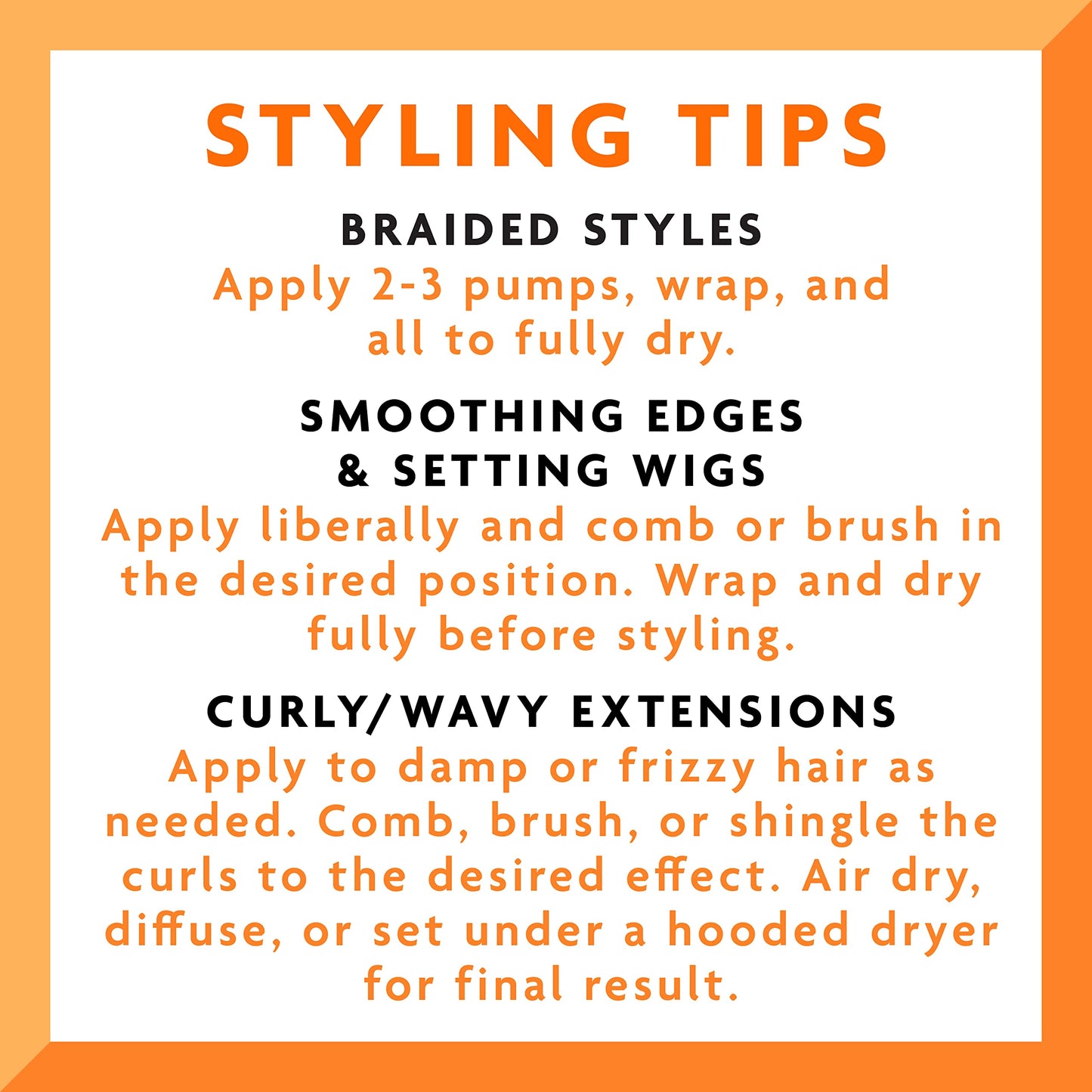 Cantu Protective Styles styling mousse back label text with directions.