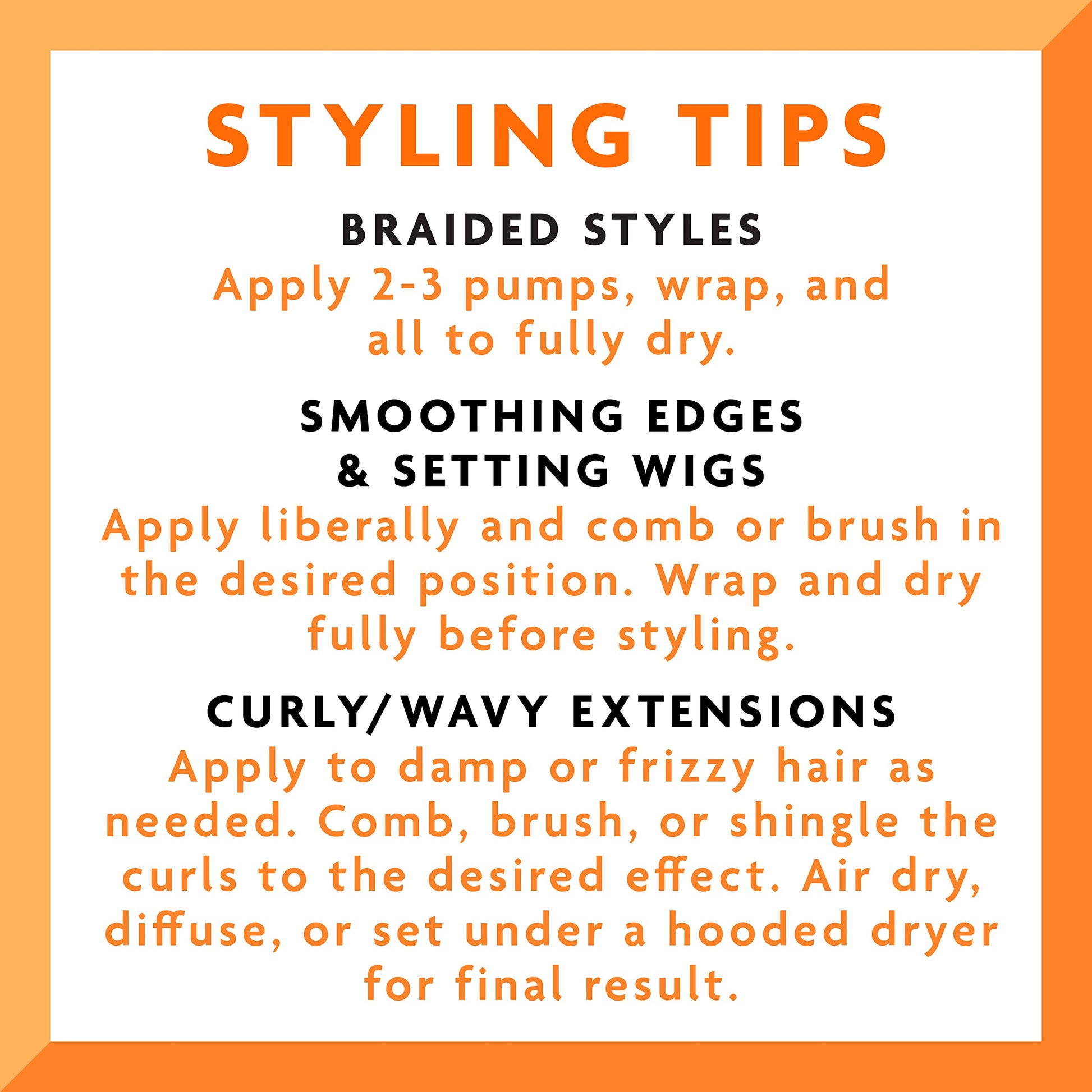 Cantu Protective Styles styling mousse back label text with directions.