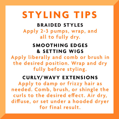 Cantu Protective Styles styling mousse back label text with directions.