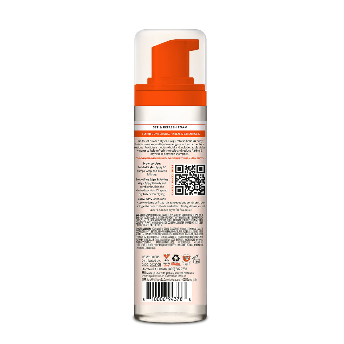 Cantu anti frizz mousse for setting braids and smoothing edges cleanly.