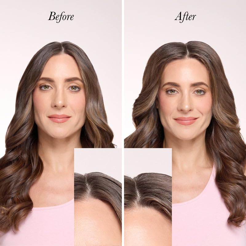 Before and after hair volume results using L'ANGE HAIR styling products