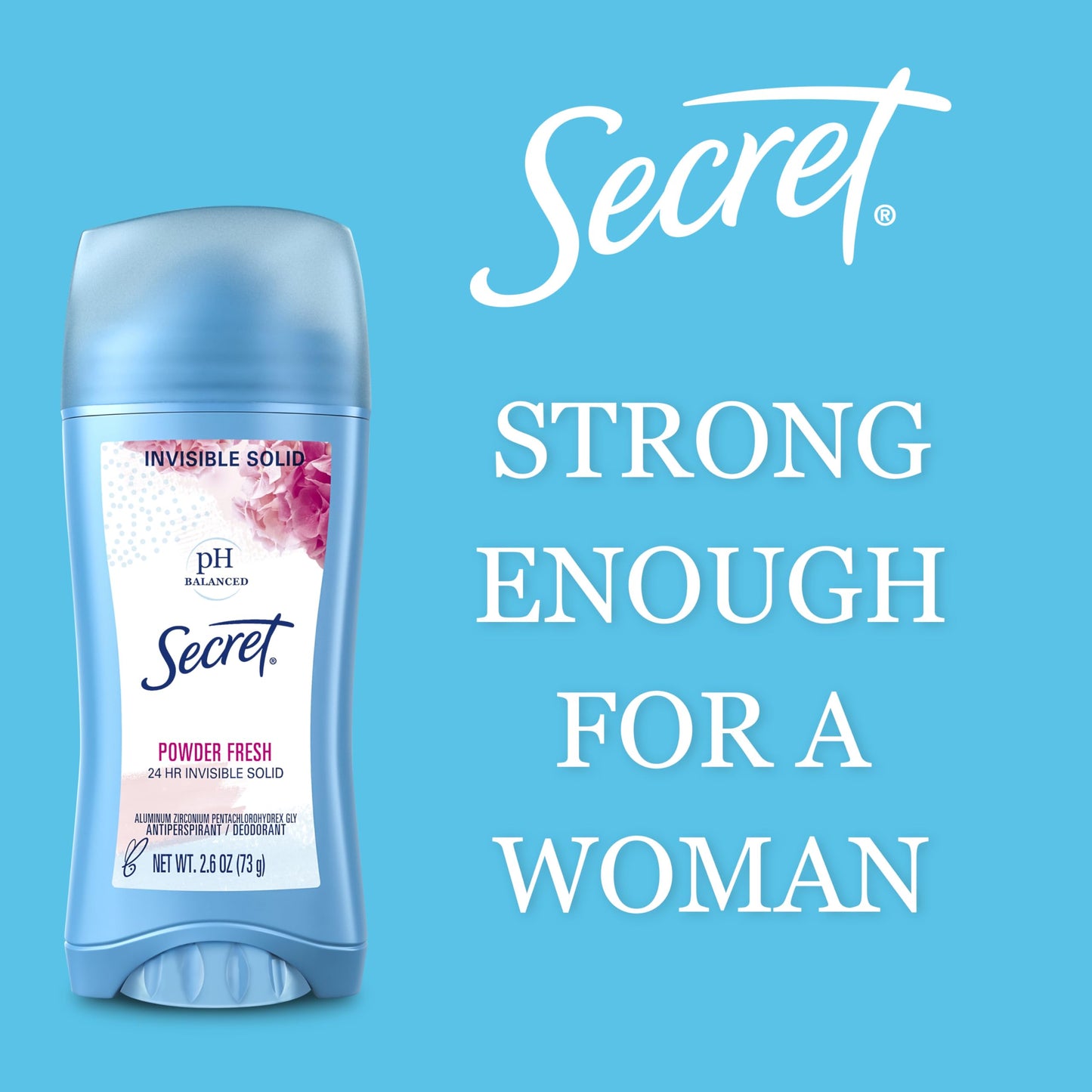 Top view of Secret 24 hour sweat protection deodorant for women
