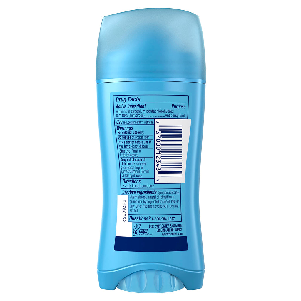 Secret invisible solid women deodorant complete product packaging