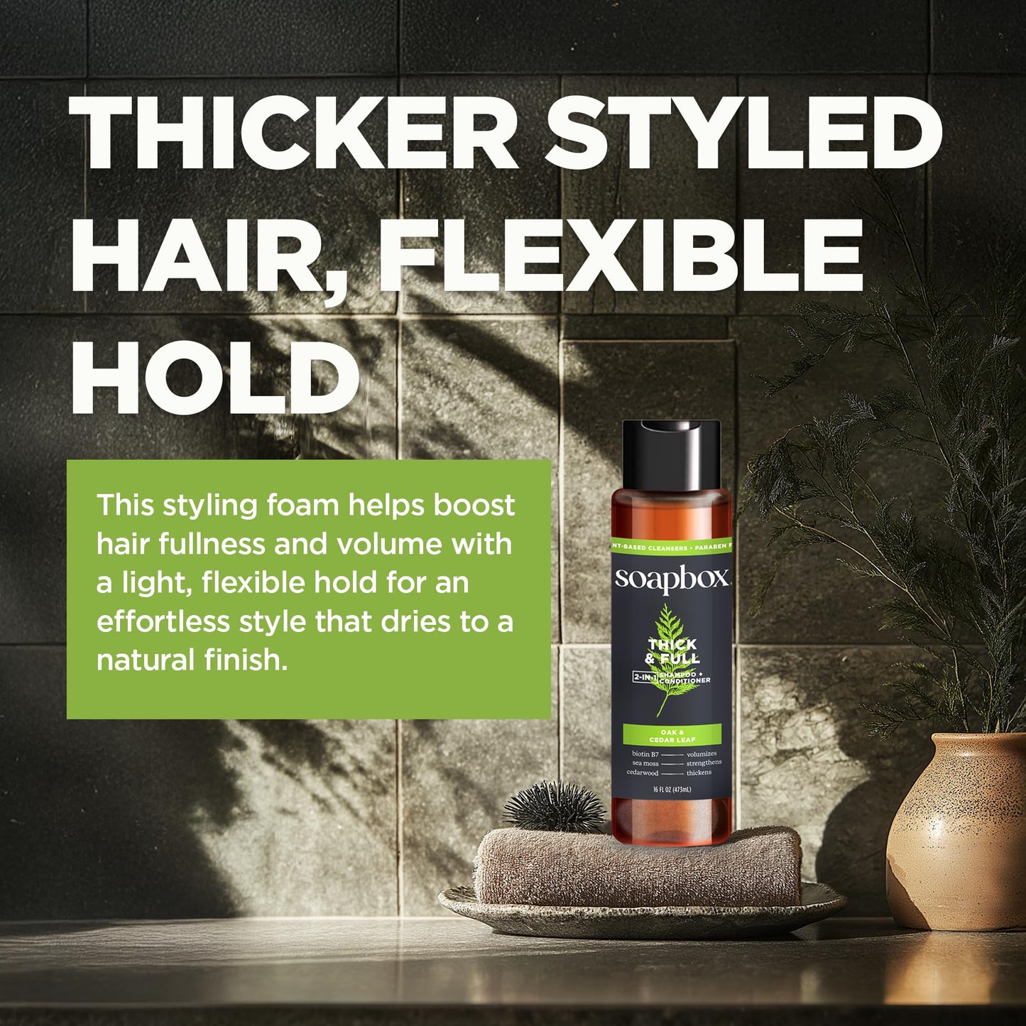 Premium mens foaming texturizer with biotin and cedarwood ingredients