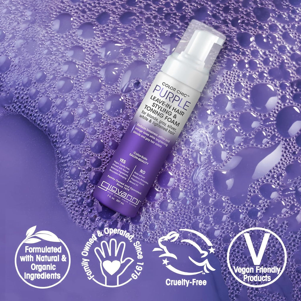 Giovanni purple leave in conditioner formula for silver and lightened hair