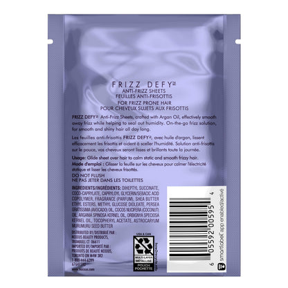 Nexxus anti frizz sheets infused with argan oil for smoothing flyaways