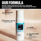 IGK Beach Club premium salon quality texture foam for wavy curly and straight hair types