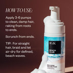 IGK Beach Club lightweight air dry styling product showing official brand label and instructions