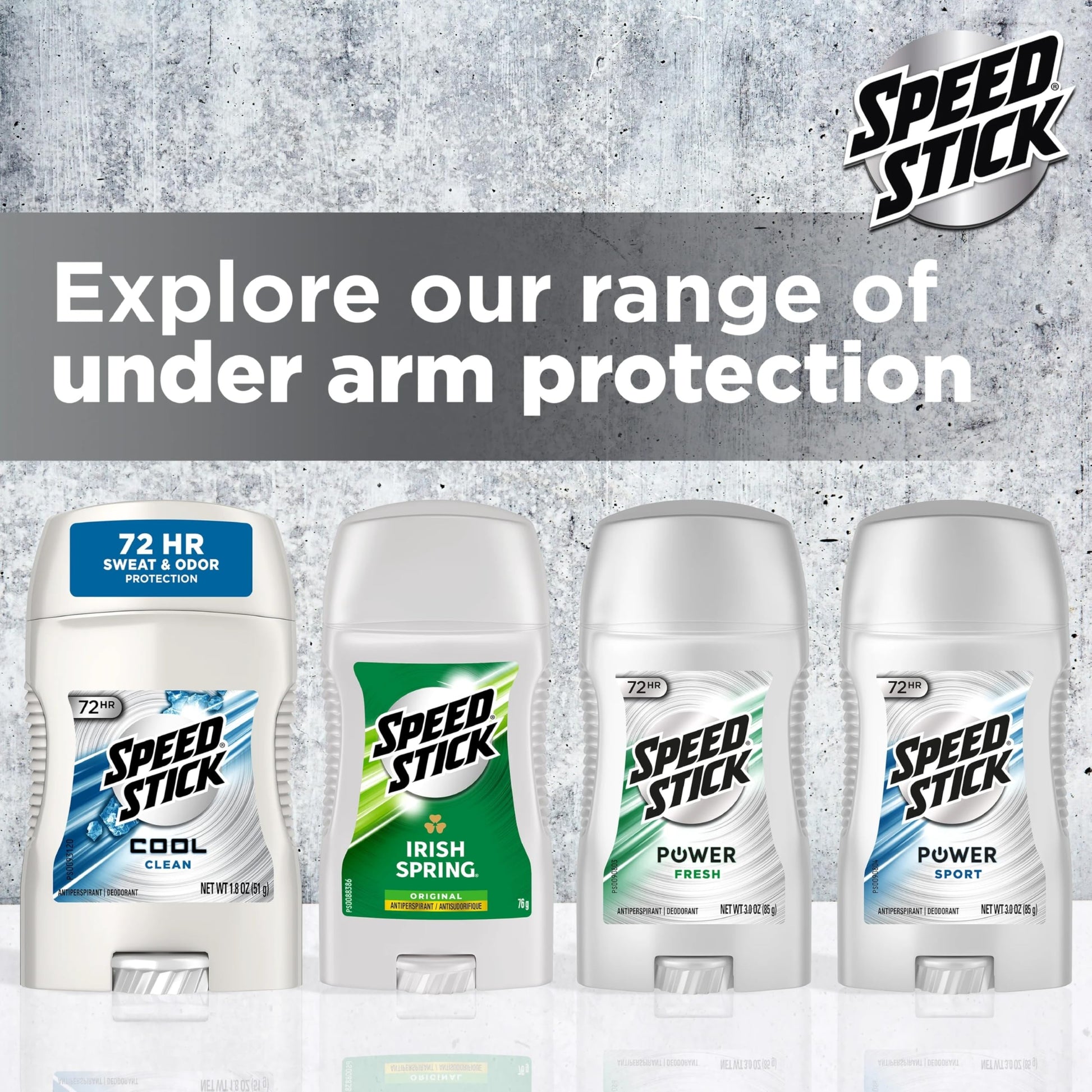 Speed Stick clinical strength long lasting unscented antiperspirant collection