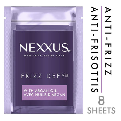 Nexxus Frizz Defy collection compact packaging for on the go hair smoothing