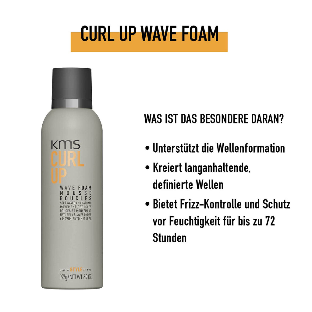 Lightweight styling mousse dispenser nozzle showing foam texture for anti-frizz hair care.