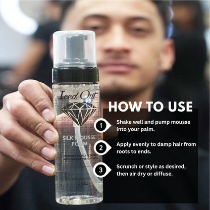 Iced Out luxury hair care collection featuring the styling foam bottle