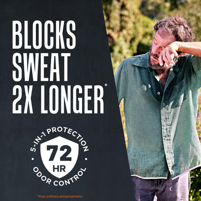 Right Guard 72-hour odor control men's deodorant packaging details