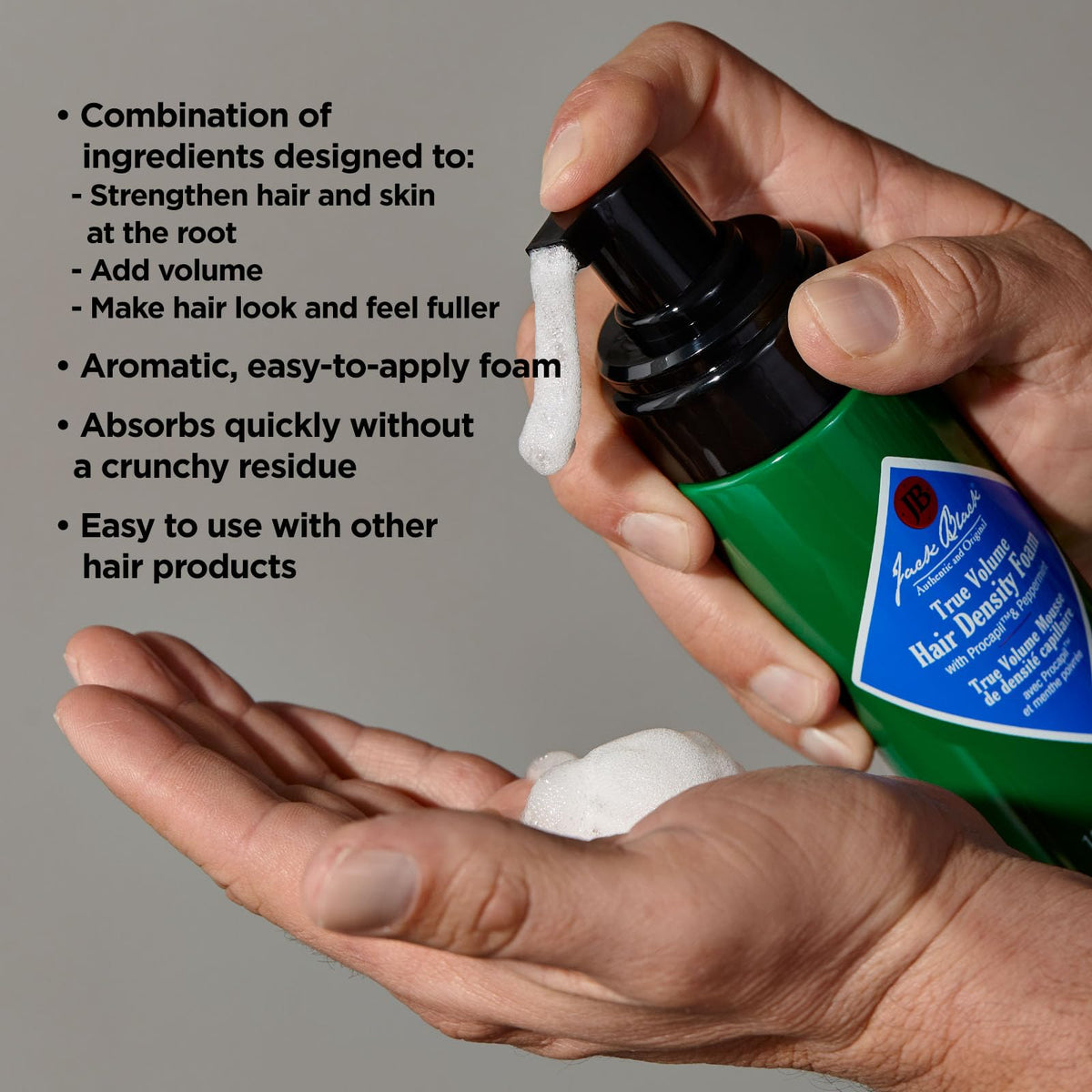 Jack Black root strengthening and hair density styling mousse
