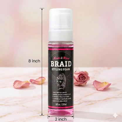 Nicole & Alyssa premium braid foam control mousse lightweight formula for twists and locs