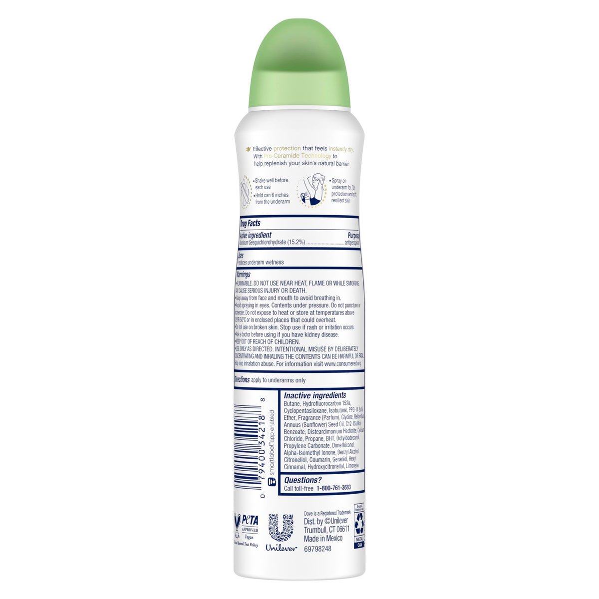 Dove cucumber and green tea dry spray cans trio arrangement