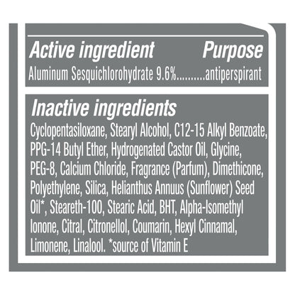 Dove Men Care cruelty free non irritant antiperspirant stick packaging details