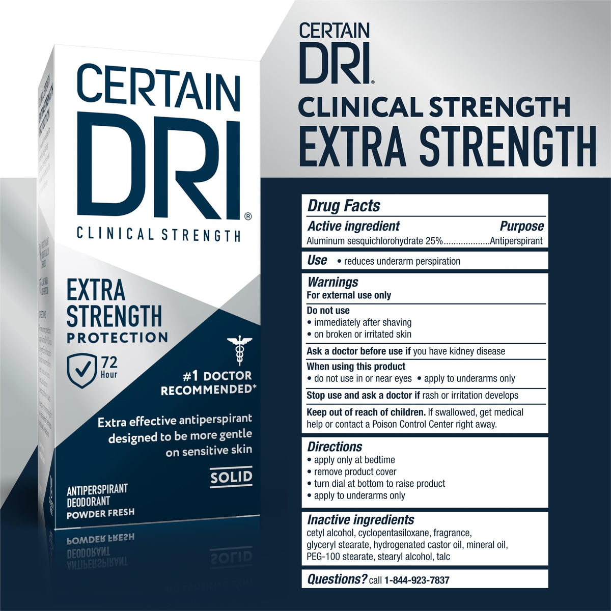 Certain Dri hyperhidrosis treatment product back instruction panel