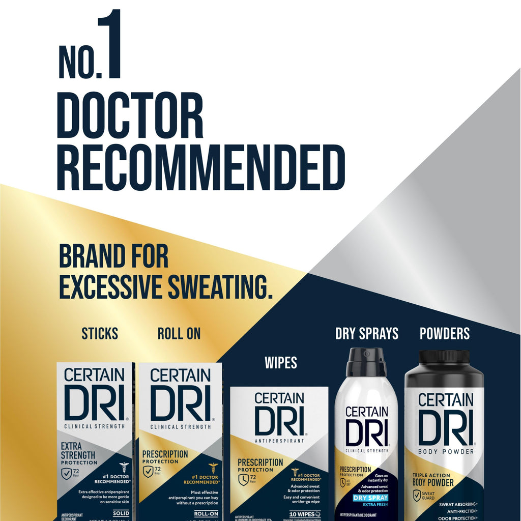 Certain Dri extra strength clinical solid deodorant lifestyle display