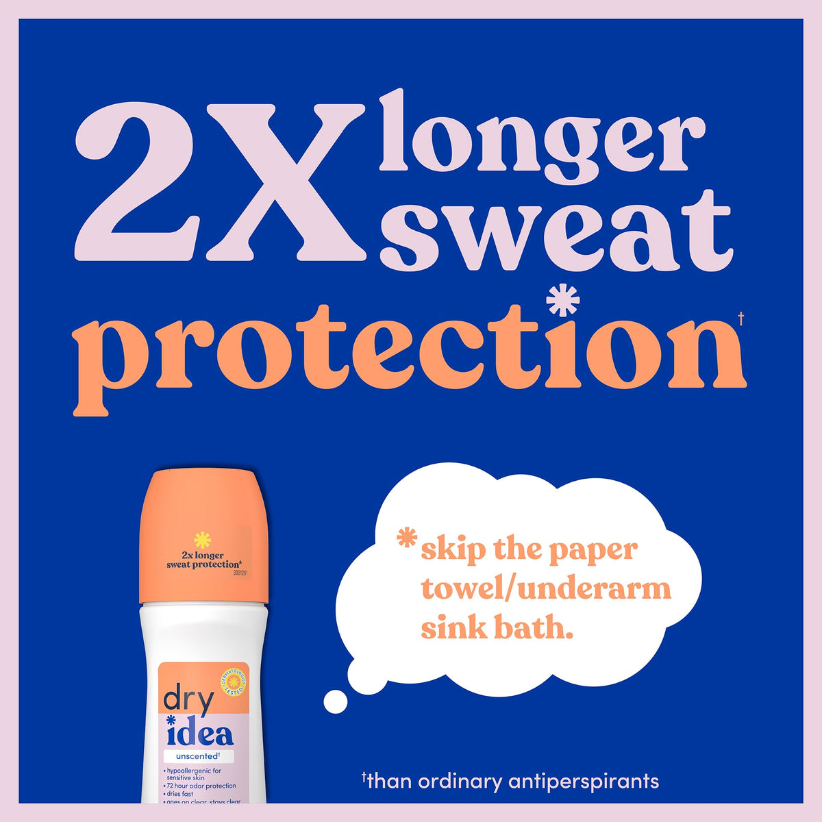 Dry Idea unscented antiperspirant bottle close up of label details